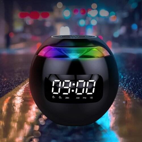 Bluetooth Speaker Alarm Clock Portable Mini Mobile LED Subwoofer Arrival Display Digital with Phone Radio New A0P3