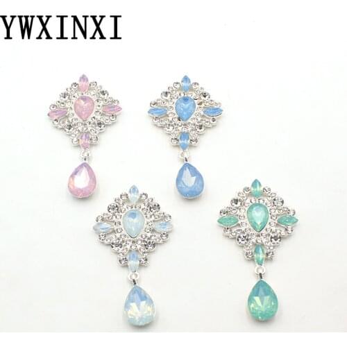 YWXINXI 2Pcs new hot-selling resin alloy rhinestone flat brooch, DIY fashion and gorgeous wedding invitation holiday creative or