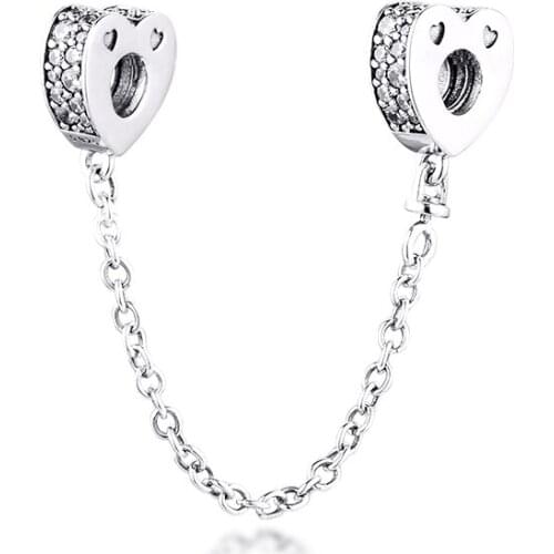 DIY Fits for Pandora Beads Bracelets Sparkling Arcs of Love Safety Charms 100% 925 Sterling-Silver-Jewelry Free Shipping