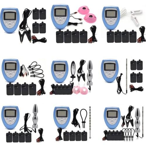 Electro Shock Penis Stimulator Ring Anal Plug Urethral Plug Sex Toys Electric Shock Medical Themed Adult Sex Toys For Man Woman