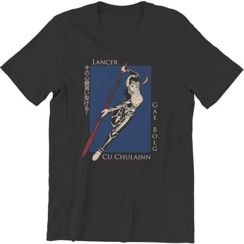 Men Fate Stay Night Emiya Saber Gilgamesh Anime T-Shirts Funny Tops Lancer Pure Cotton Tees Harajuku TShirt