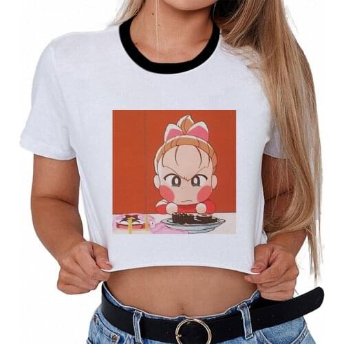 Kawaii Japan Anime Print T-shirt Women Harajuku Aesthetic Streetwear White Tops Tshirt 2021 Summer Fashion Y2k Female T Shirt