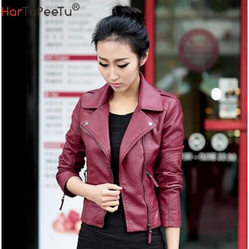 Женские красные куртки HARTUPEETU China At AliExpress