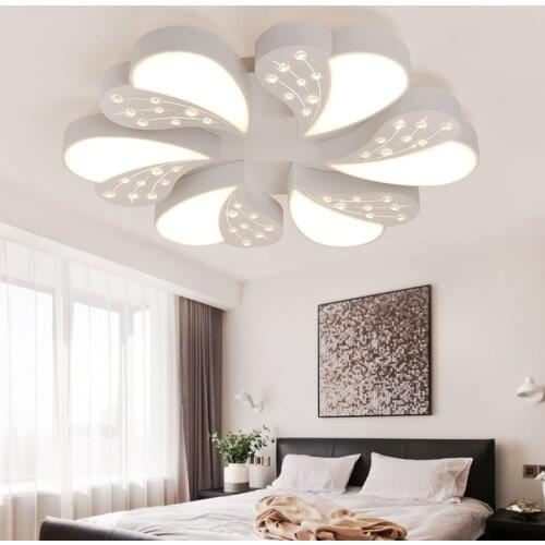 Bedroom Lamp Romantic Wedding Led Ceiling Lamp Atmosphere Modern Creative Home Living Room Lighting Crystal Lustre Luminarias