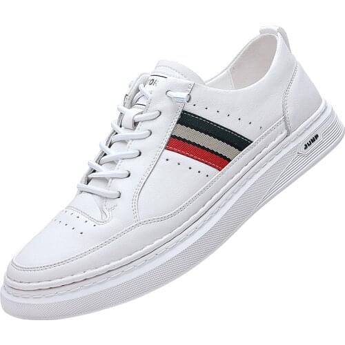 Mens Fashion Casual Board Shoes,Leather Upper, Hand Stitching Without Degumming