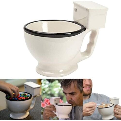 New Novelty Toilet Ceramic Coffee Mug With Handle 300mL Personality Coffee Tea Milk Ice Cream Cup Funny Gifts For Friends