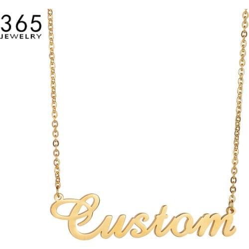 New Trendy 3 Colors Stainless Steel Personalized Custom Name Necklace Font Fascinating Pendant Necklace For Birthday Gift
