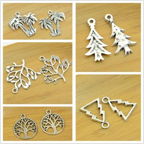 Tree/cactus/coco shape pendant diy alloy antique silver charm Christmas jewelry findings clothing accessories free shipping