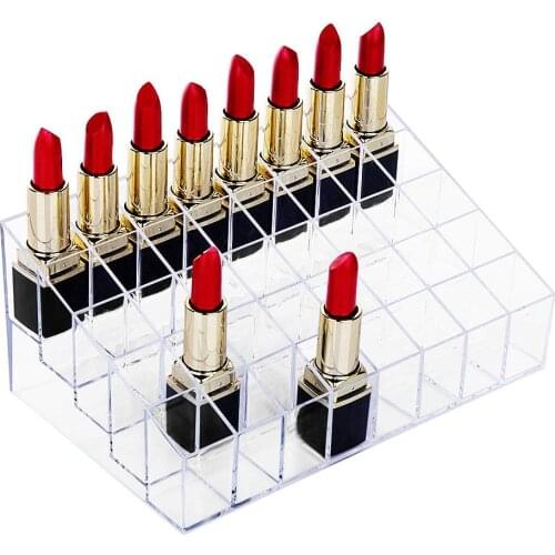 40 Bar Makeup Box Transparent Lipstick Display Stand Pickup Box Make Up Organizer Box Brush Holder Makeup Palette Organizer