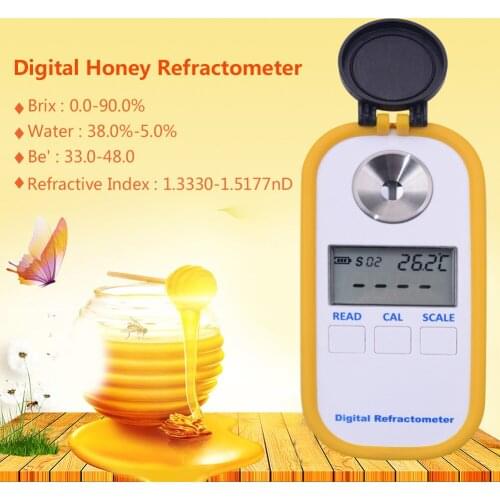 DR301 BRIX0-90 Baume Degree Moisture Digital Display Refractometer Digital Honey Sugar Meter Instrument Sugar Meter
