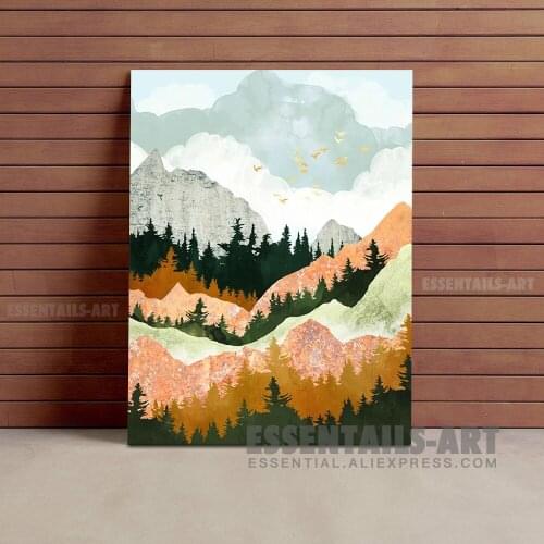 Nordic Abstract Nature Forest art Canvas Wall Art Painting Decor Bedroom study Living kid Room Home Decoration Prints