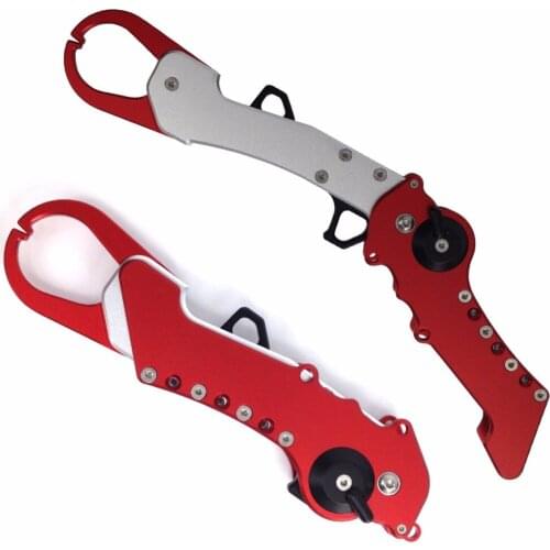 INFOF Aluminum Alloy Fold Fishing Grip Portable Fish Lip Grip Trigger Lock Fishing Tackle Grabber Grab Tool Fishing Tackle Tools