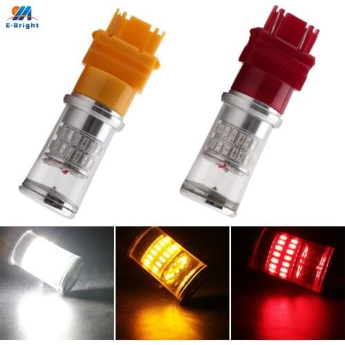T25 P27W 3156 LED Car Turn Signal Light Bulbs 3156A 3456 3157 P27/5W 3047 3057 4157 3457 12V 3014 Chips White Amber Red 20PCS