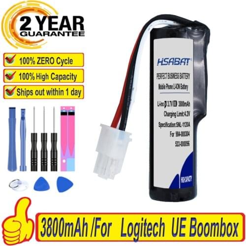 Top Brand 100% New 3800mAh 533-000096, DGYF001, GPRLO18SY002 Speaker Battery for Logitech 984-000304, UE Boombox Batteries