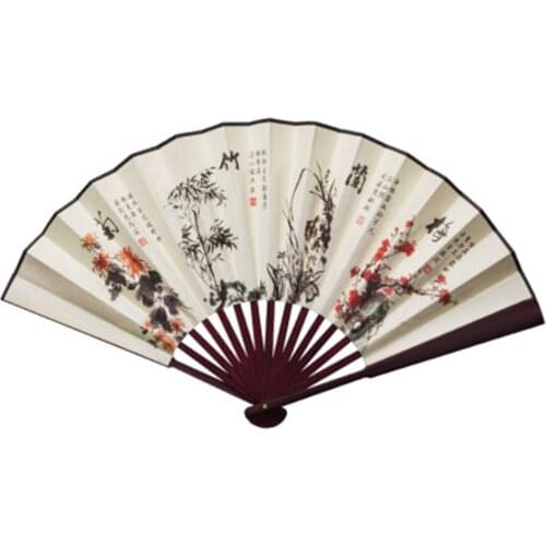 Fan folding fan Chinese wind classic Chinese clothing mens carry-on folding fan retro craft featuregift