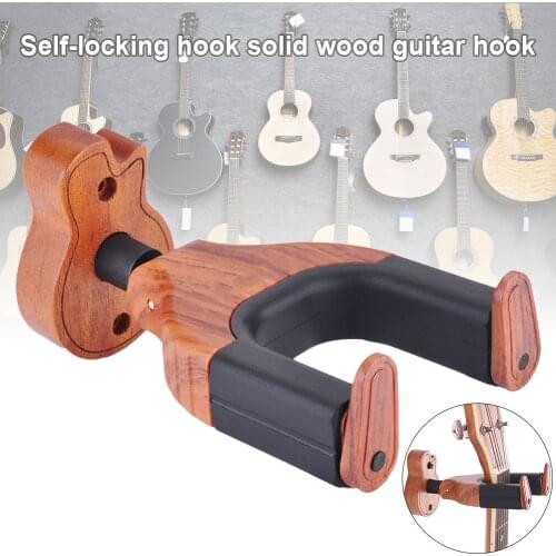 1pcs Wooden Wall Mount Guitar Hanger Holder Hook Keeper Hanging Bracket Household Practical Guitar Hanger Holder Hook
