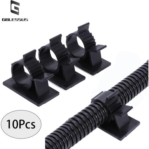10-Piece Cable Clamp Self-Adhesive Drill-Free Adjustable Fixed Seat Line Storage Manager Electrical Accessories