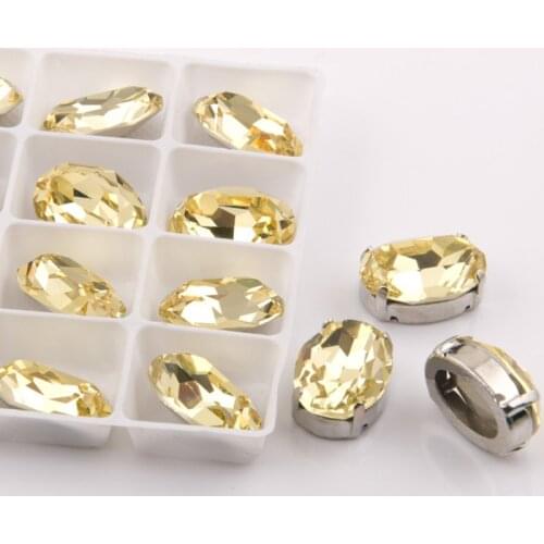 4120 Oval Jonquil Czech K9 Crystal Rhinestone DIY glass rhinestones with claw apply to Clothing Decoration