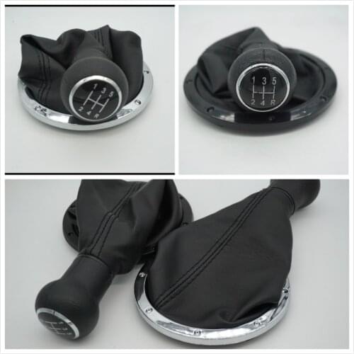 5 Speed PU Leather Car Gear Shift Knob for Volkswagen VW Gol Pointer Saveiro Parati 2004 2005 2006 2007 2008 2009 2010