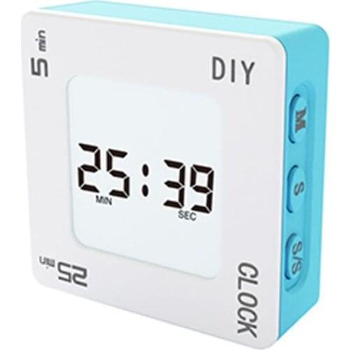 DIY Time Management Pomodoro Timer Creative Square Alarm Clock Vibration Flashing Backlight Timer Reminder Au25 20 Dropship