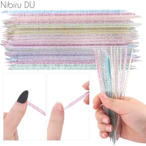 16.8cm Nail Art Cuticle Pusher Reusable Crystal Stick Double End For Manicure Pusher Remover Pedicure Nails Accessories Tool
