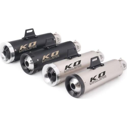 51mm Universal Motorcycle Exhaust Muffler With Silencer 355mm Aluminum Alloy And Stainless Steel For ATV Street Bike