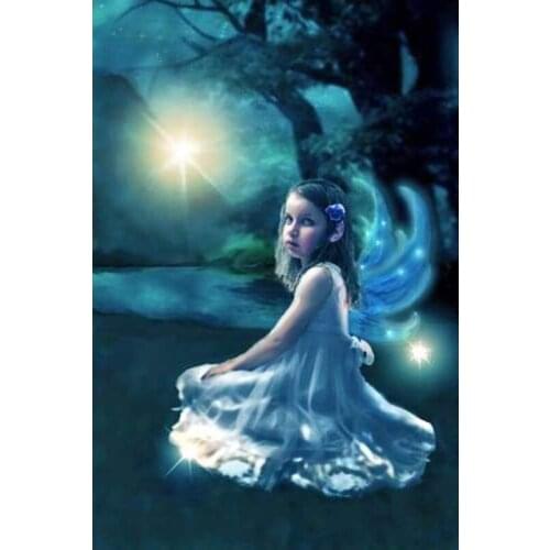 GLymg 5d Diamond Angel Baby DIY Embroidery Handicrafts Painting Rhinestones Diamond Embroidery Diamond Wall Arts Decor