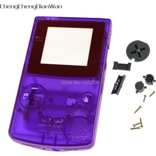 1set 5 colors Hot Sale New Shell For GBC Transparent Color with screen Lens for Gameboy Color Console