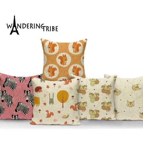 Cartoon Rabbit Cushion Cover Cute Horse Home Decor Decoration Pillowcase Print Cushions Covers Animal Bed Pillow Cases Kissen