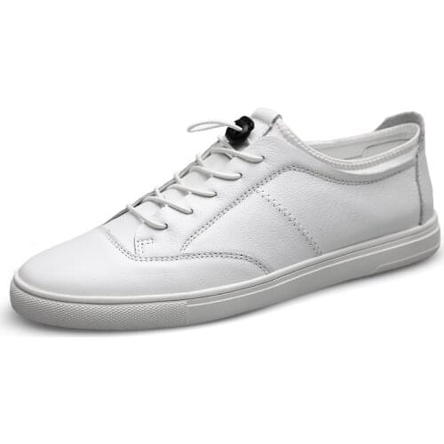 Men Casual Shoes Men White Lace Up leather Sneakers 2020 New Fashion Breathable Soft Mens Shoes Flat Sport Mens Footwear
