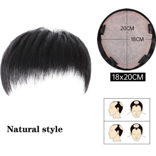 Man Toupee Fake Silk base Human Hair Replacement Systems Men Wig Hairpiece Straight Indian Human Remy Hair Natural Color 130