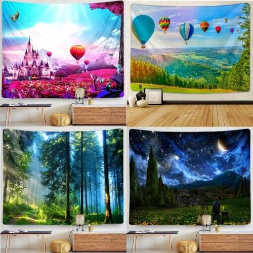 Forest landscape tapestry anime macrame wall hanging art tapestry wall hanging tapestry home decoration wall wall tapestry home