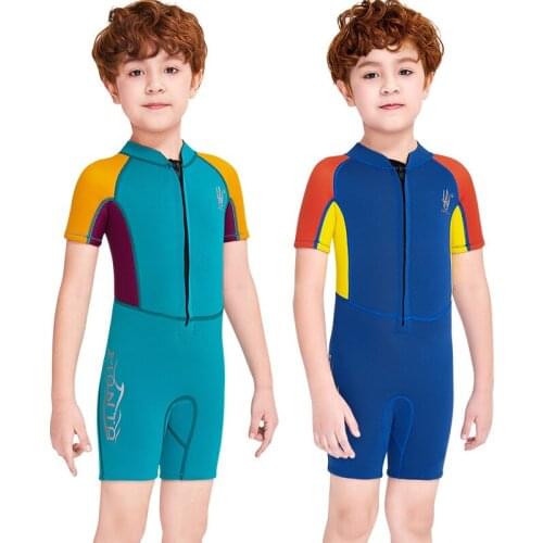 2.5MM neoprene Wetsuit Childrens Short sleeve diving suit Scuba Wetsuit Sun-proof Surfing suit snorkeling Boys & girls Swimsuit