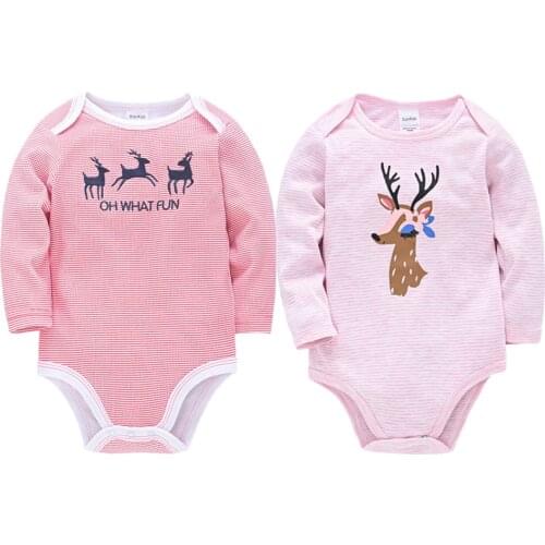 2021 New Baby Boys Girls Clothes Newborn Romper Infant Jumpsuit Autumn Cotton Striped Rompers Cool Long Sleeve Babies 0-12M