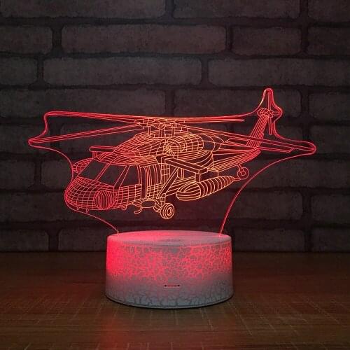 New Cross-border Helicopter Night Lights Colorful Touch 3d Visual Lights Lovely cartoon childrens toys Led Lights
