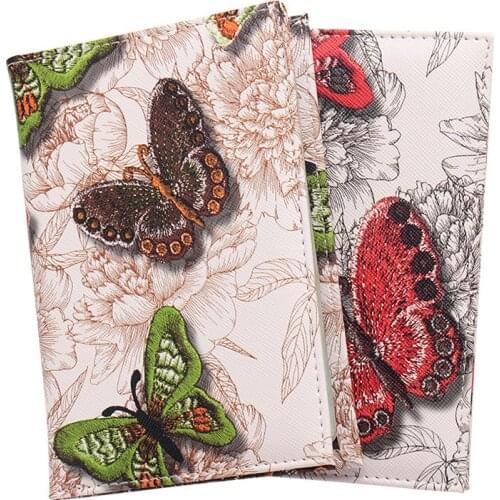2019 New Butterfly Patten Color Embossed Passport cover travel ID credit ticket passport soft folder cover