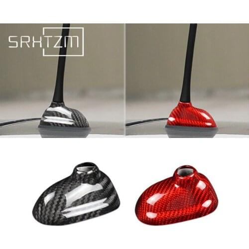 Trim Car Roof Shark Replacement Real Carbon Fiber Fin Antenna For BMW Mini Cooper R55 R56 Decal