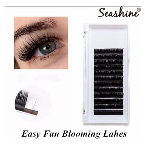 Seashine Individual Lashes Volume Lashes Easy Fans Premade Fans Automatic Flowering Hand Made Wholesale Price Free Shipping