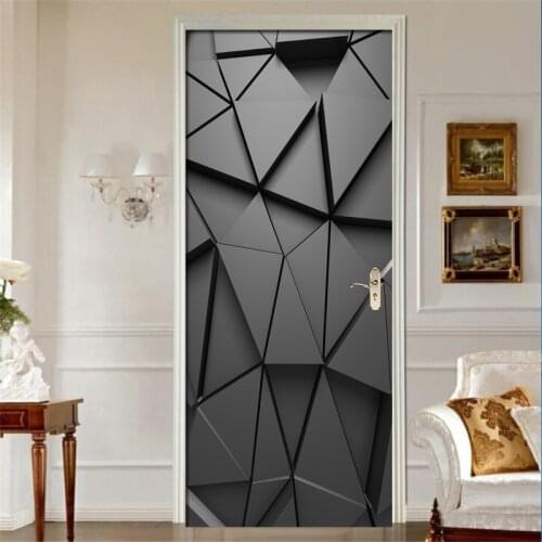 PVC Sticker 3D Self Adhesive Door Sticker Wall Sticker Bedroom Living Room Modern Decoration Door Decoration Door Wallpaper