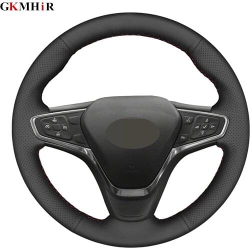 DIY Black Artificial Leather Car Steering Wheel Cover For Chevrolet Malibu XL 2016-2019 Equinox 2017 Opel Ampera -E 2019