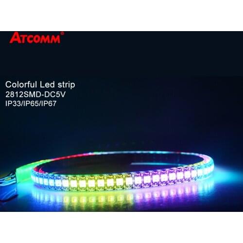 144 LEDs WS2812 LED Strip Light 1 Meter 5V IP33 IP65 Waterproof LED Diode Tape Light Ribbon Lamp Indoor Decoration Lighting