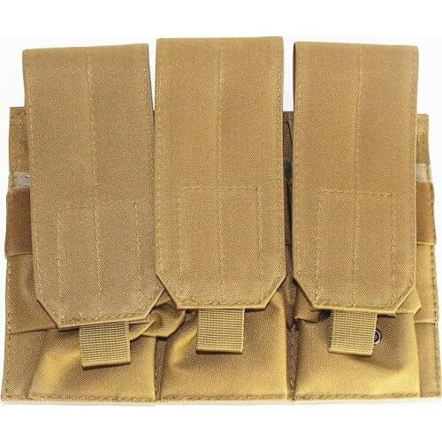 Tactical MOLLE Pistol Rilfe Triple Magazine Mag Pouch Ammo Bag 5.56 Hunting Gun Rifle Accessories M4 M16 AR15 Airsoft Ourdoors