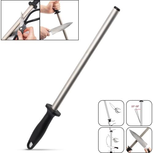 High Quality New Diamond Kitchen Knife Sharpening Rod Steel Sharpener Stone Tool