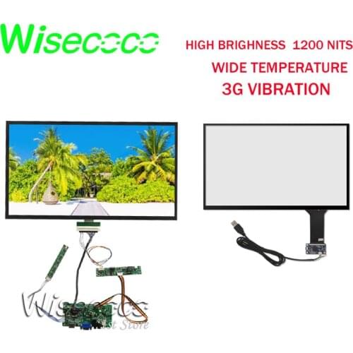 Wisecoco 15.6 Inch High Bright Outdoor LCD Display Capacitive Touch Panel 1920*1080 1200 Nit Sunlight Readable Wide Temperature