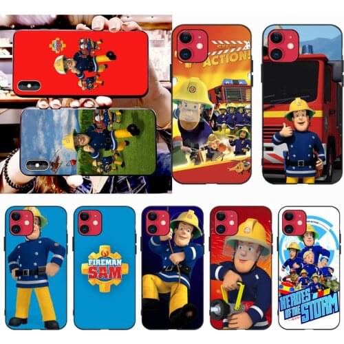 YJZFDYRM Fireman Sam Children Art Black TPU Soft Phone Case for iPhone 11 pro XS MAX 8 7 6 6S Plus X 5S SE 2020 XR case