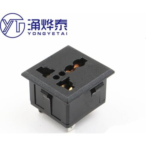 YYT 1PCS All copper power outlet AC power outlet universal outlet embedded card socket in a large hole socket