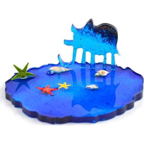 DIY Handmade Mirror Resin Cup Mat Decorative Mold Food Grade Reusable Irregular Silicone Coaster for Children Friends