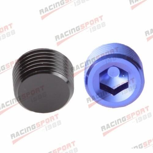 1/16" NPT Pipe Thread Allen Socket Plug NPT Plug Aluminum Blue/BALCK