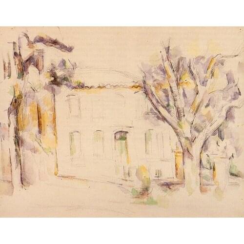 100% hand made Oil Painting Reproduction on linen canvas, house-in-provence by paul Cezanne,landscape oil paintings