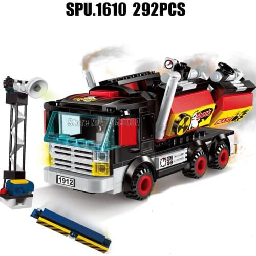 1912 292pcs Urban Police Anti Riot Vehicle Assault Attack Enlighten Building Blocks Toy